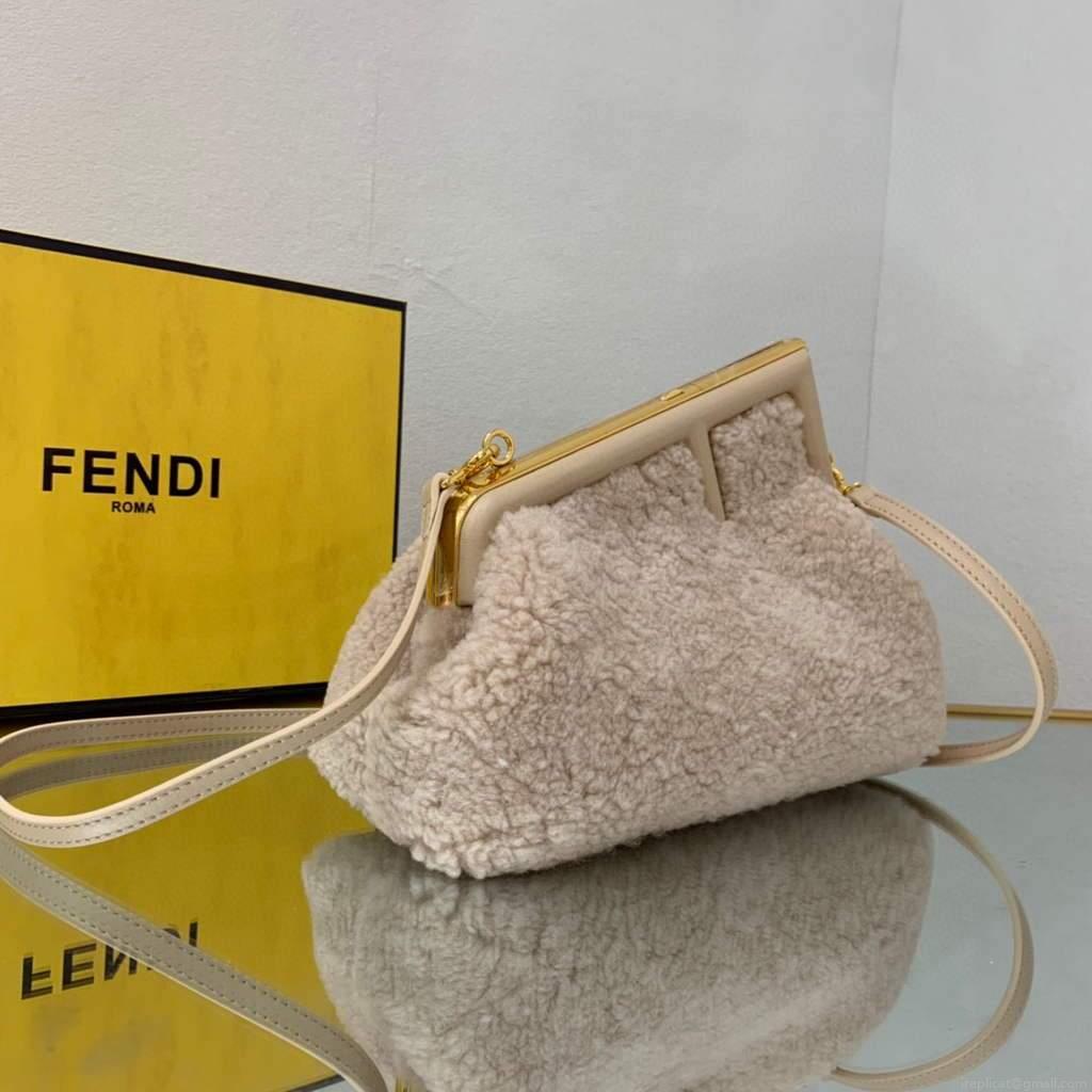 Fendi First Small Sheepskin Bag 8BP129 Beige