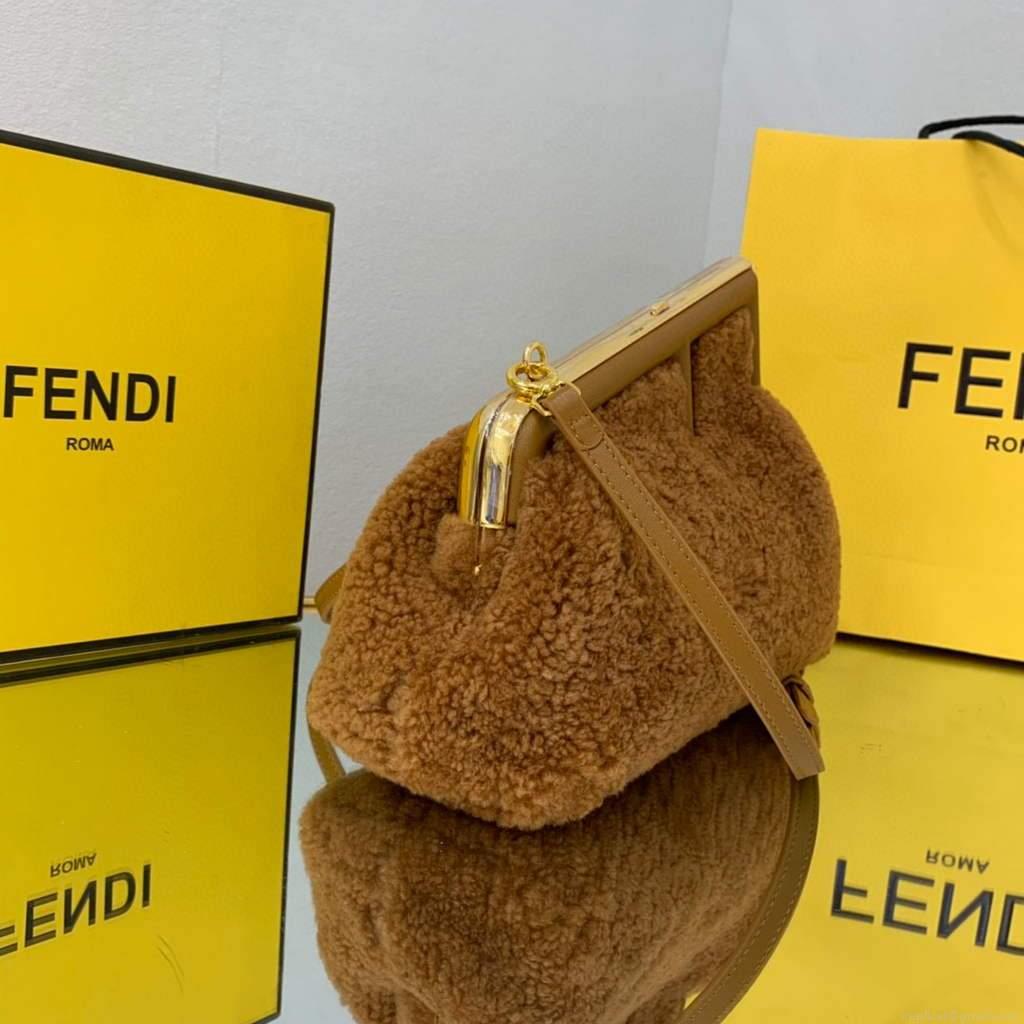 Fendi First Small Sheepskin Bag 8BP129 Brown