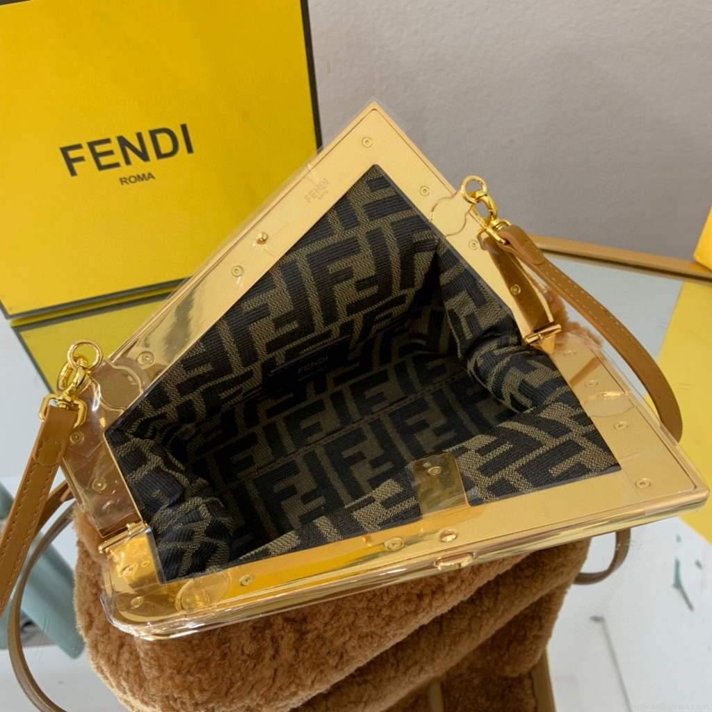 Fendi First Small Sheepskin Bag 8BP129 Brown