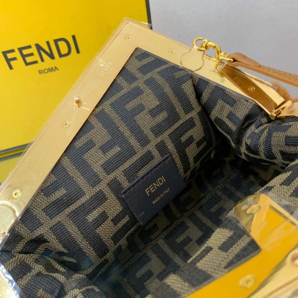 Fendi First Small Sheepskin Bag 8BP129 Brown