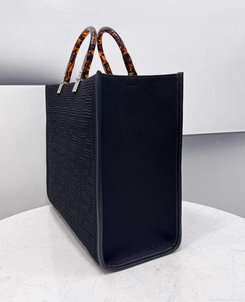 Fendi 8BH386 Sunshine Medium Fendi Tote Bag 8258 Black