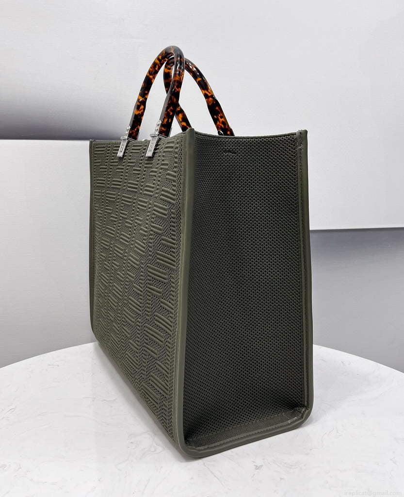 Fendi 8BH386 Sunshine Medium Fendi Tote Bag 8258 Green