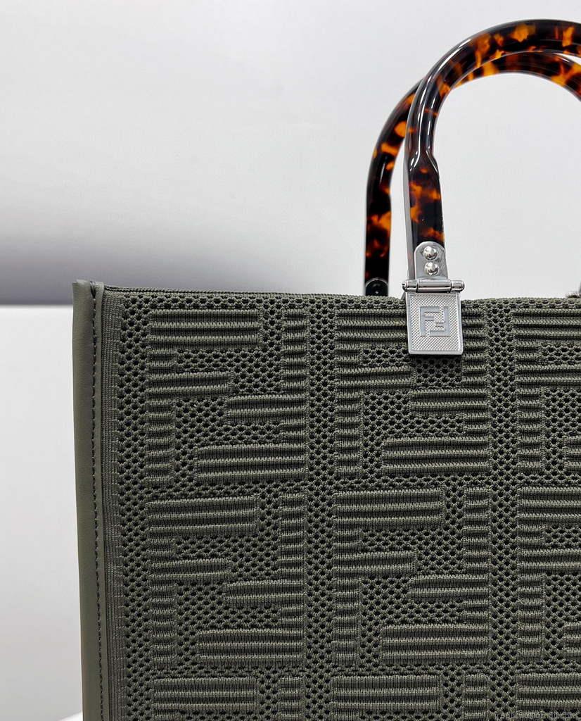 Fendi 8BH386 Sunshine Medium Fendi Tote Bag 8258 Green