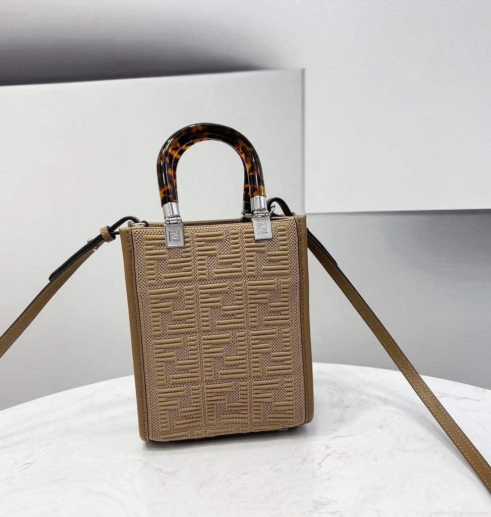 Fendi 8BS051 Mini Sunshine Shopper Bag 8527 Apricot