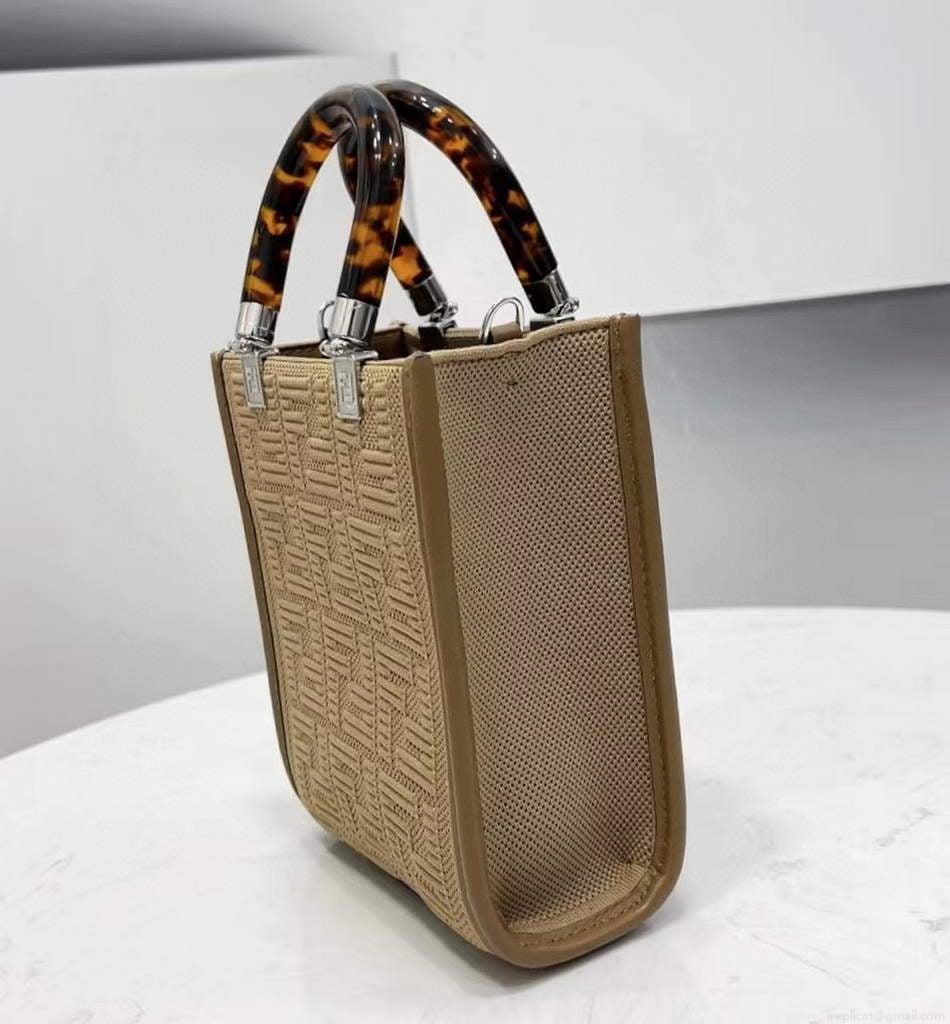 Fendi 8BS051 Mini Sunshine Shopper Bag 8527 Apricot