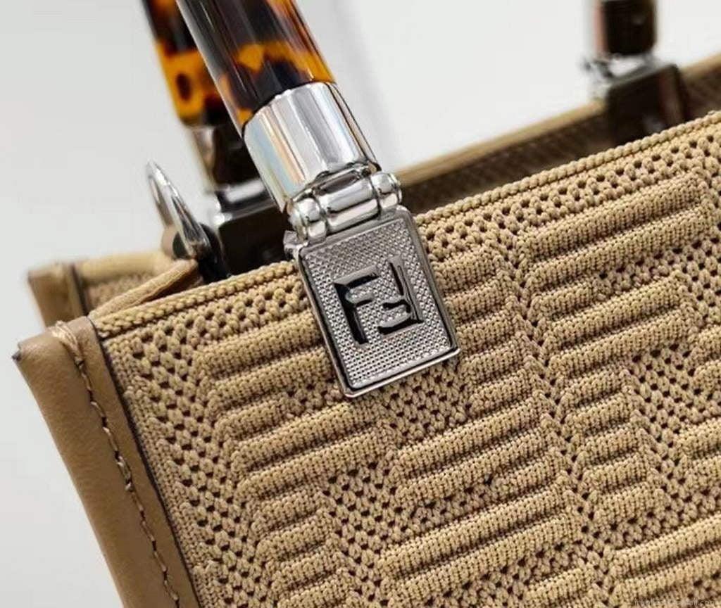 Fendi 8BS051 Mini Sunshine Shopper Bag 8527 Apricot