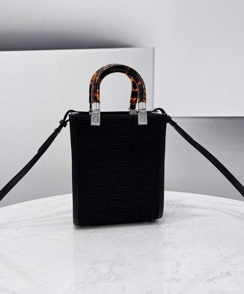 Fendi 8BS051 Mini Sunshine Shopper Bag 8527 Black