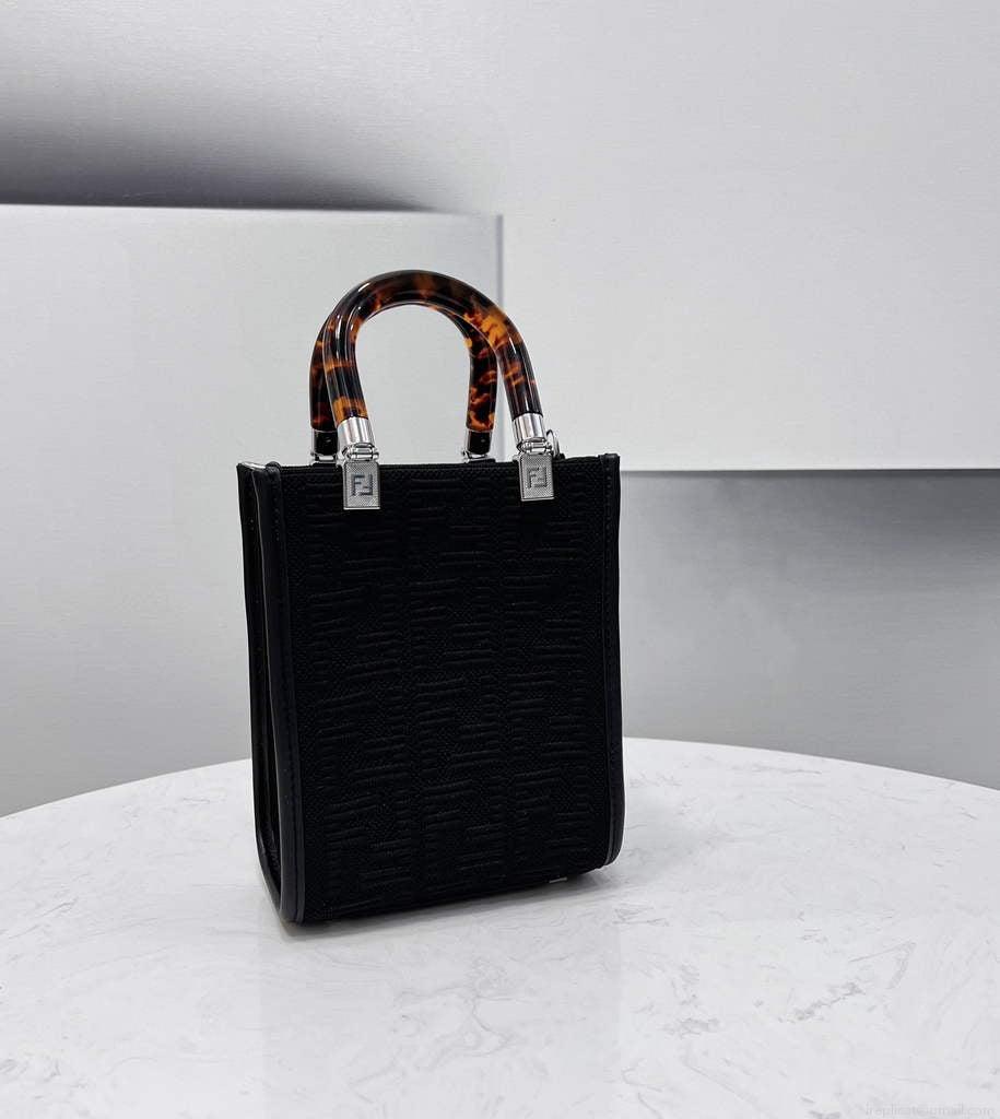Fendi 8BS051 Mini Sunshine Shopper Bag 8527 Black