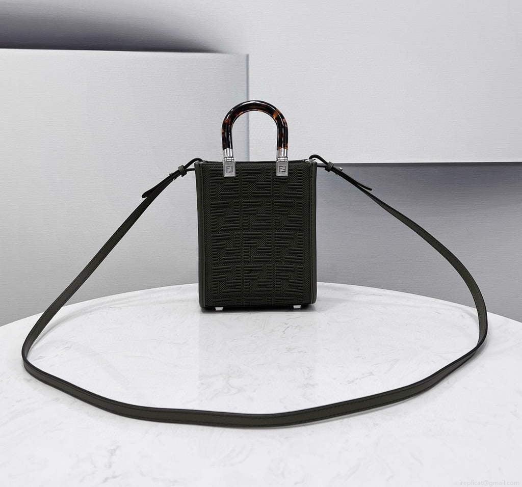 Fendi 8BS051 Mini Sunshine Shopper Bag 8527 Green