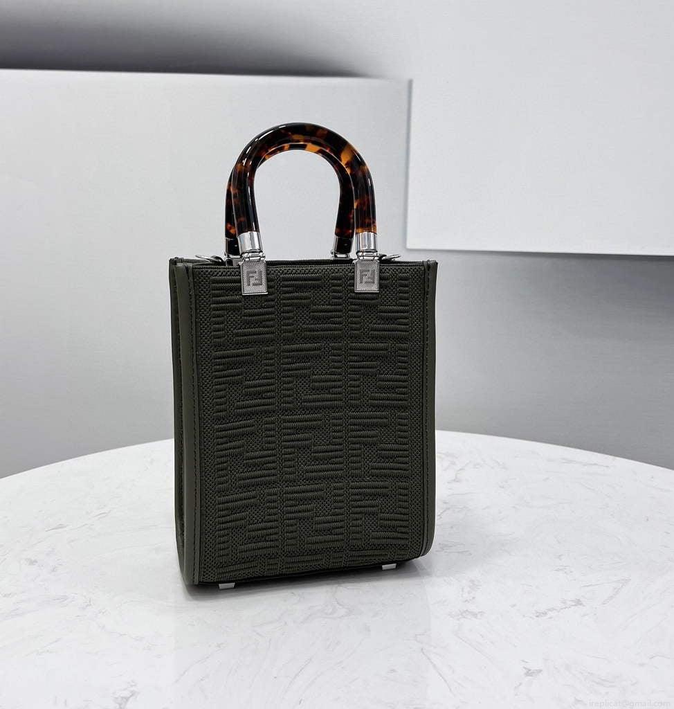 Fendi 8BS051 Mini Sunshine Shopper Bag 8527 Green