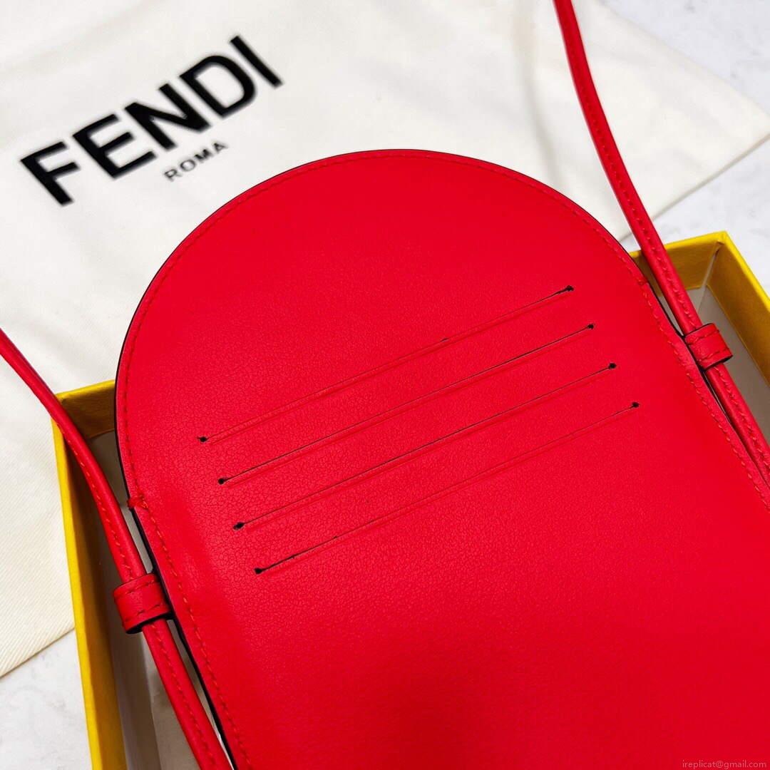 Fendi 8526 Phone Shoulder Bag Red