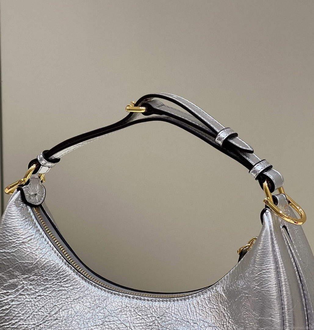 Fendi 8BR798 Fendigraphy Small White leather bag 80056M Silver