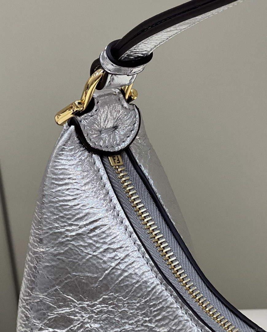 Fendi 8BR798 Fendigraphy Small White leather bag 80056M Silver