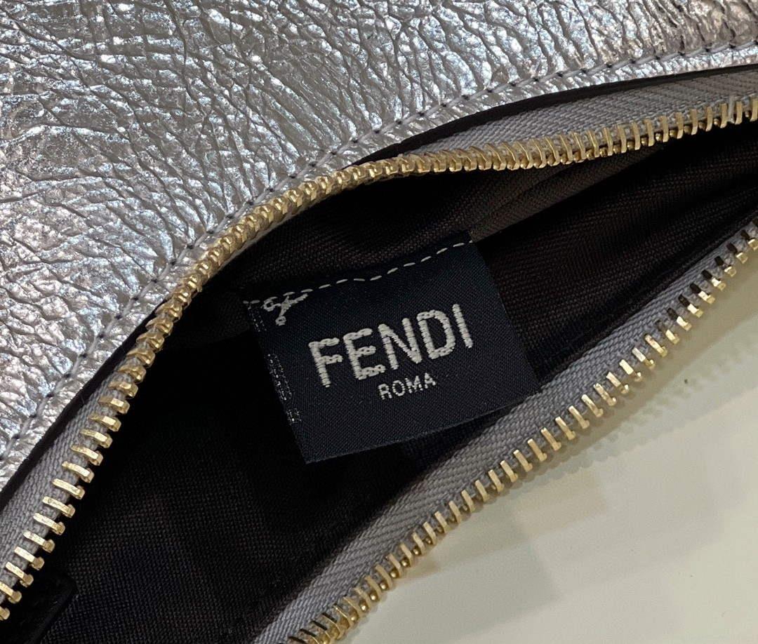 Fendi 8BR798 Fendigraphy Small White leather bag 80056M Silver