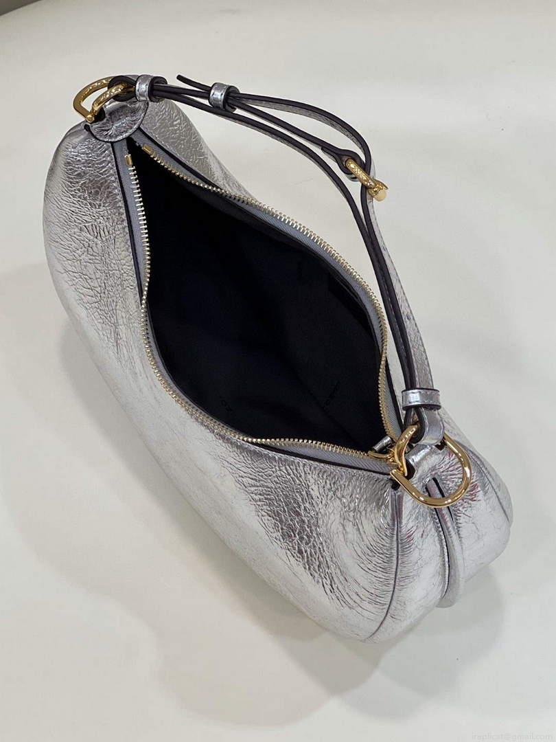Fendi 8BR798 Fendigraphy Small White leather bag 80056M Silver