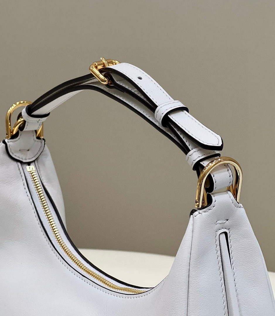 Fendi 8BR798 Fendigraphy Small White leather bag 80056M White