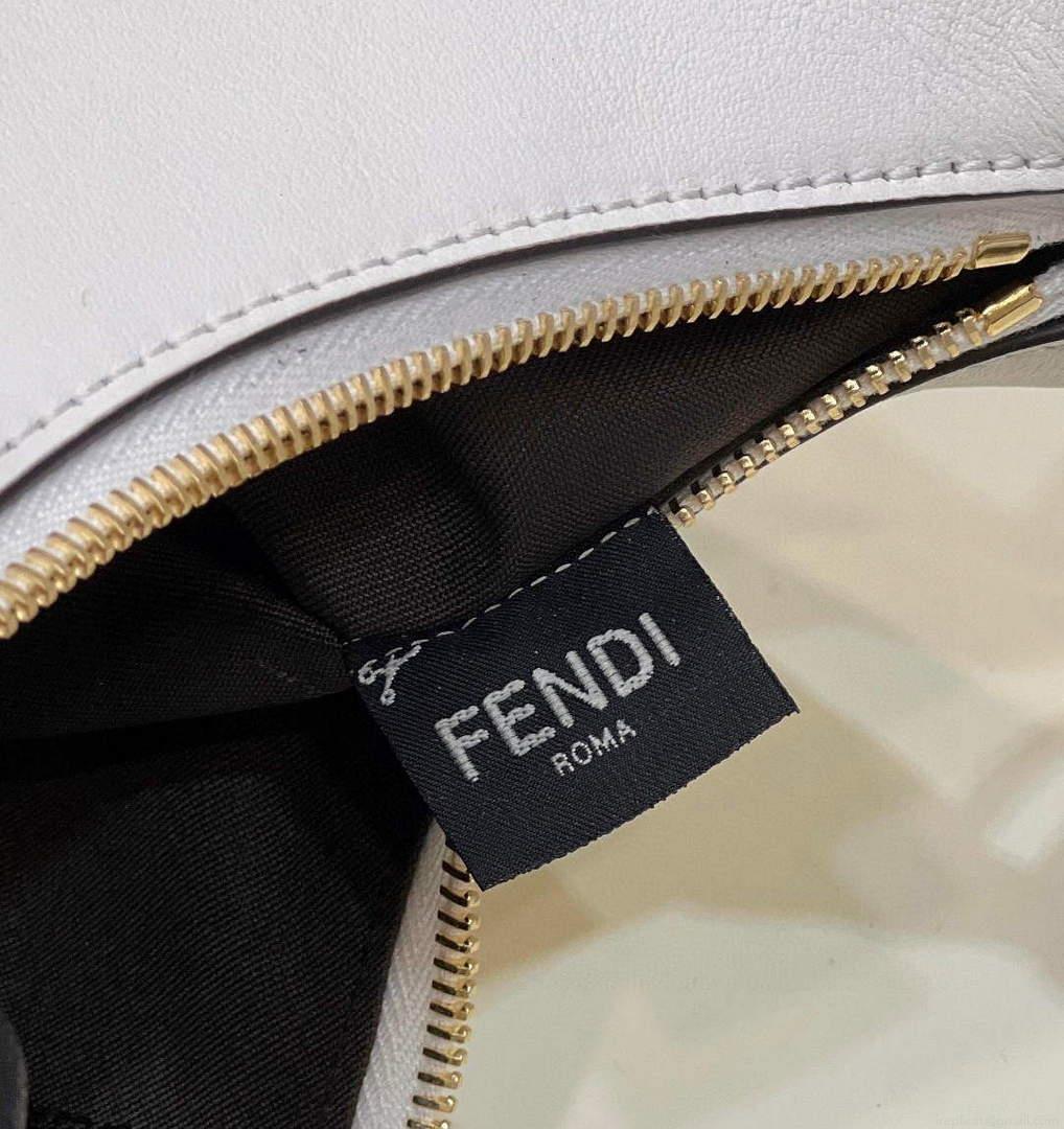 Fendi 8BR798 Fendigraphy Small White leather bag 80056M White