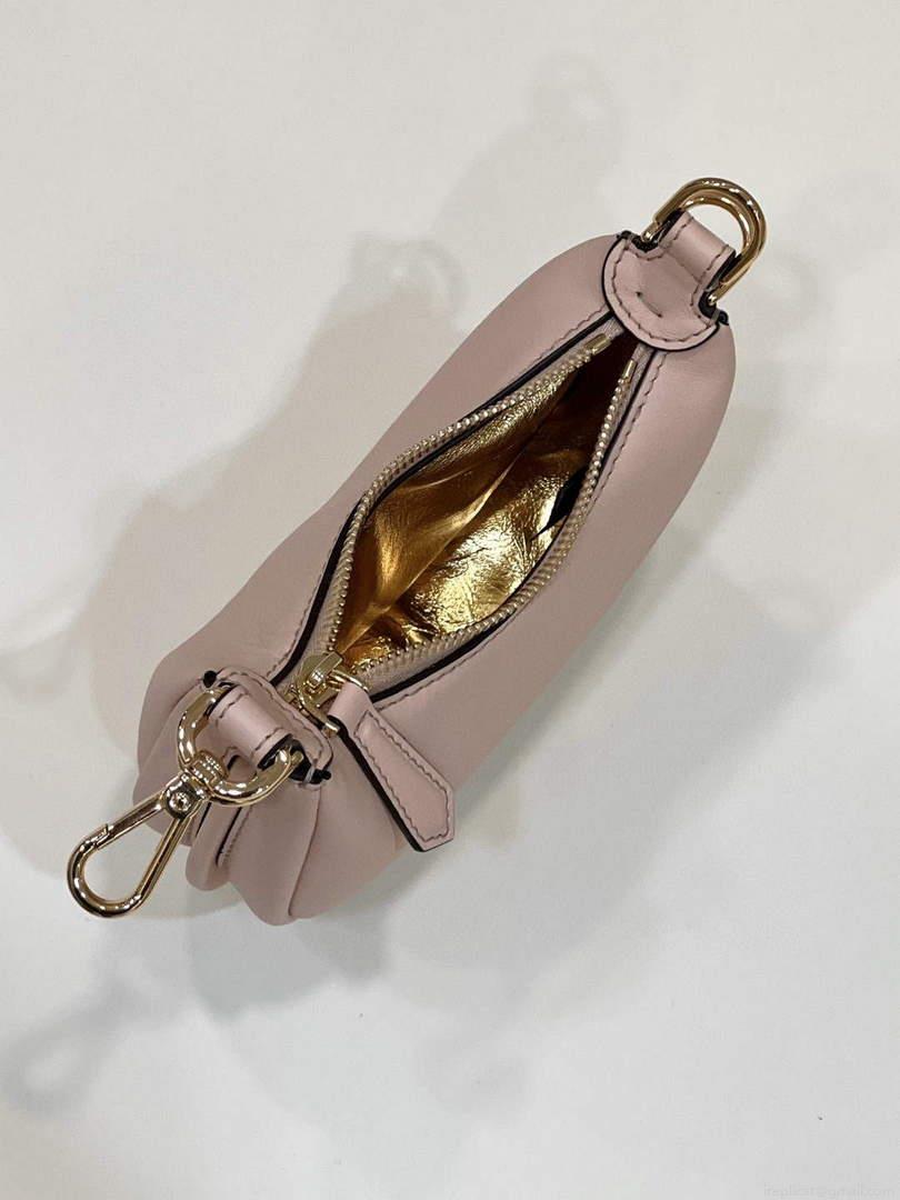 Fendi Nano Fendigraphy Black Leather Charm 7AS089 Pink