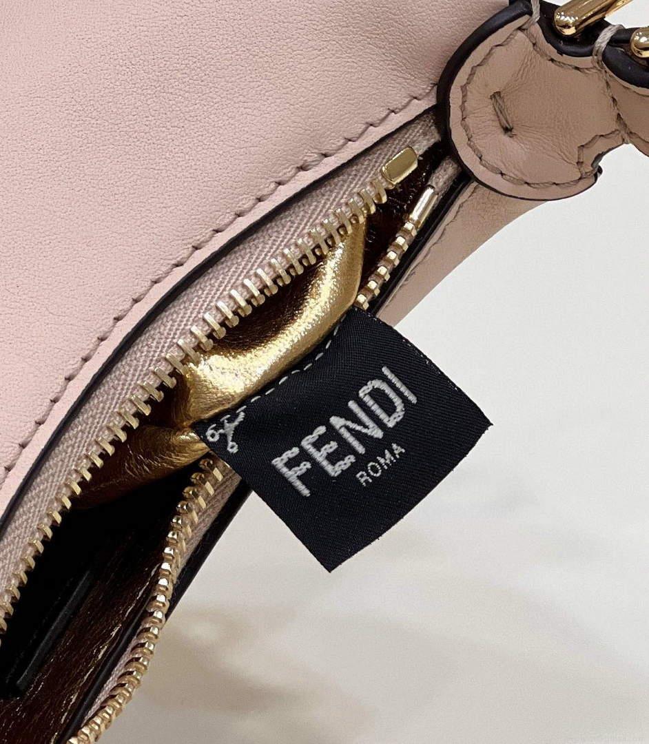 Fendi Nano Fendigraphy Black Leather Charm 7AS089 Pink