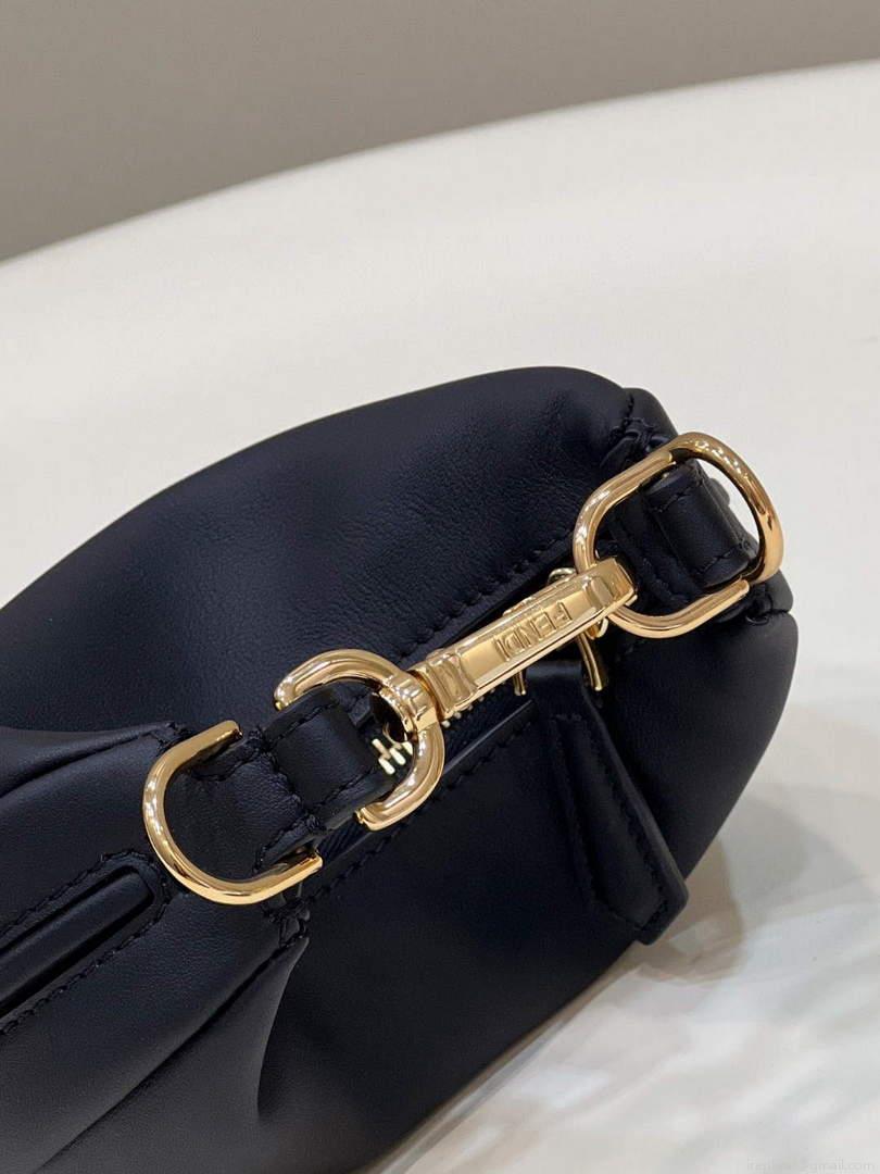 Fendi Nano Fendigraphy Black Leather Charm 7AS089 Black