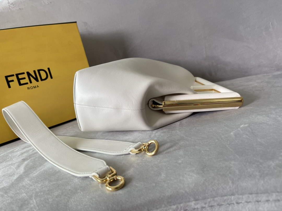 Fendi FIRST 8BP127 Medium Bag White Leather