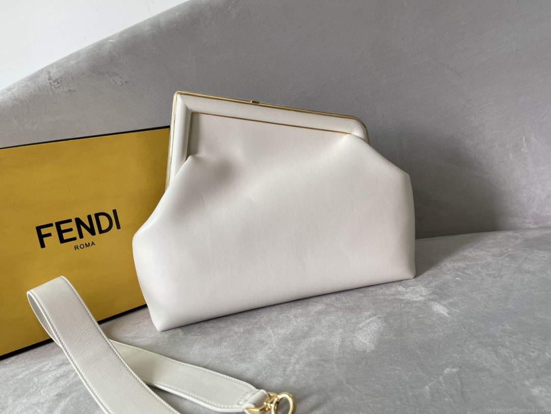 Fendi FIRST 8BP127 Medium Bag White Leather