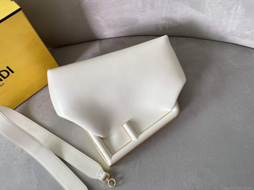 Fendi FIRST 8BP127 Medium Bag White Leather