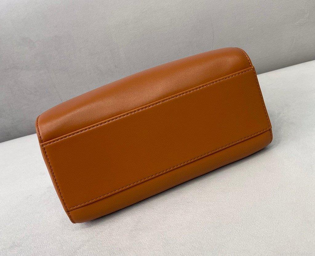 Fendi 8BN244 Peekaboo Iconic MINI Brown Leather 8315 Bag