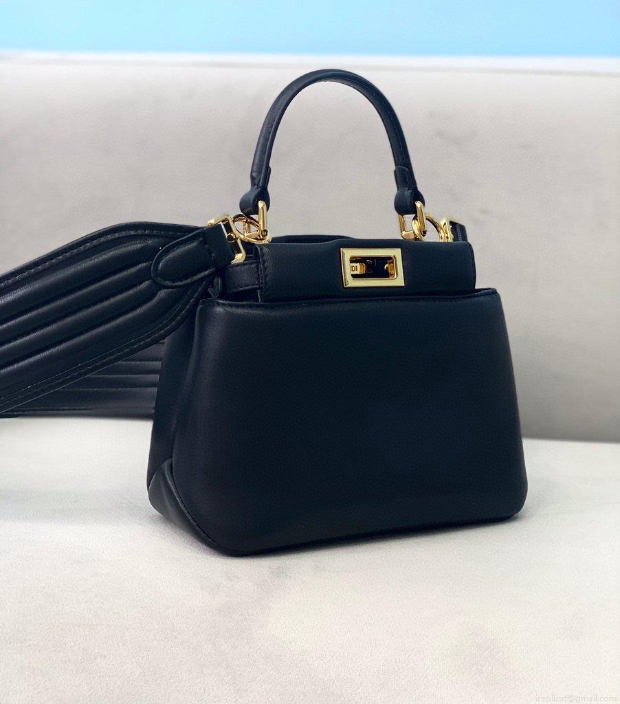 Fendi 8BN320 Peekaboo ICONIC XS Black nappa Leather 8328 Bag