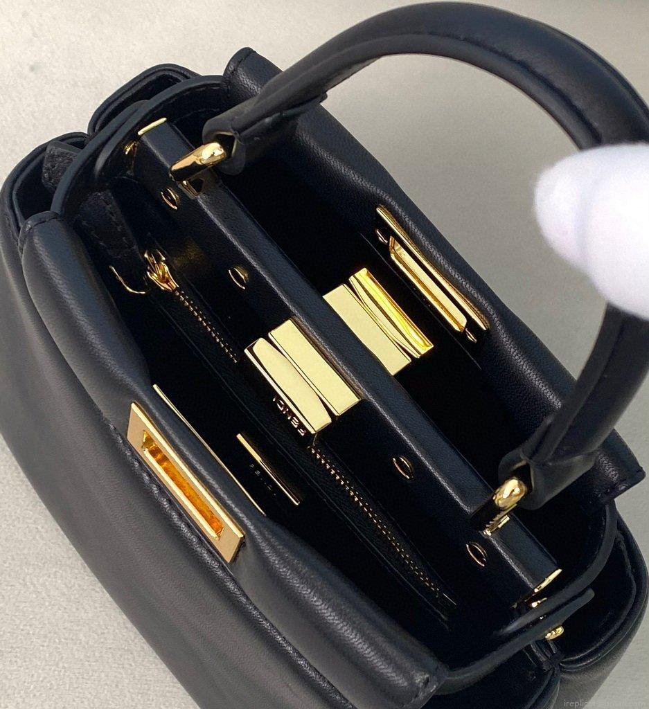 Fendi 8BN320 Peekaboo ICONIC XS Black nappa Leather 8328 Bag