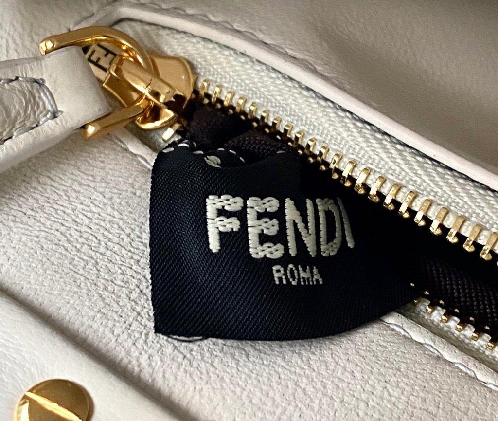 Fendi 8BN320 Peekaboo ICONIC XS White Nappa Leather 8328 Bag