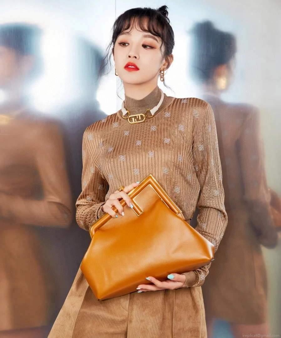 Fendi 8BP127 FENDI FIRST Medium Brown leather bag