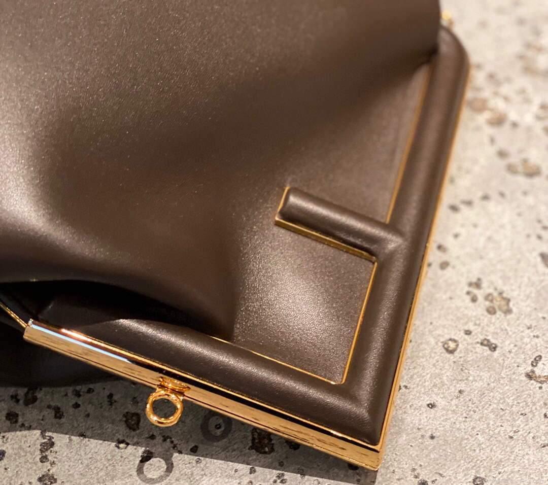 Fendi 8BP127 FENDI FIRST Medium Dark Brown leather bag