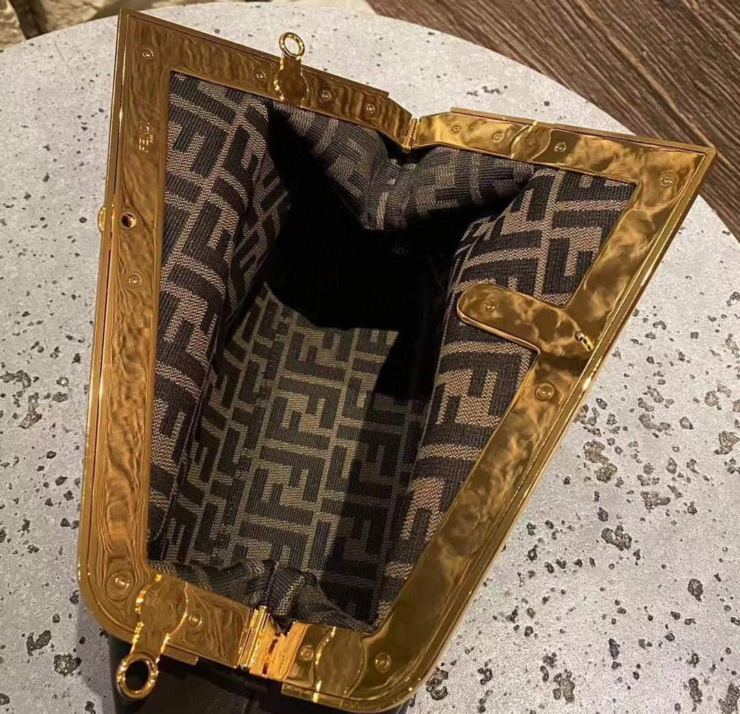Fendi 8BP127 FENDI FIRST Medium Dark Brown leather bag