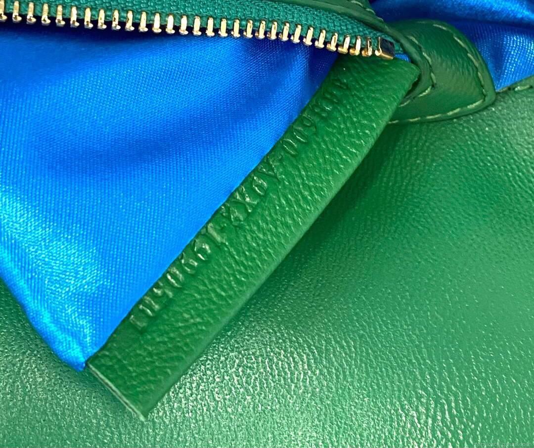 Fendi 8BS049 Mini Baguette 1997 Green Satin Bag with Sequins 0127S