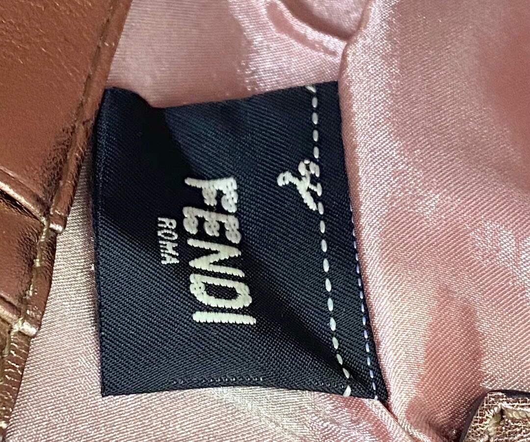 Fendi 8BS049 Mini Baguette 1997 Pink Satin Bag with Sequins 0127S