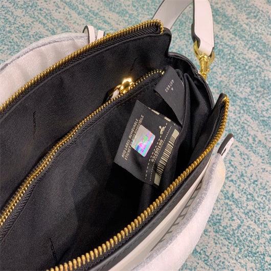 Fendi 8BN290 PEEKABOO Iconic medium white leather FF print Bag