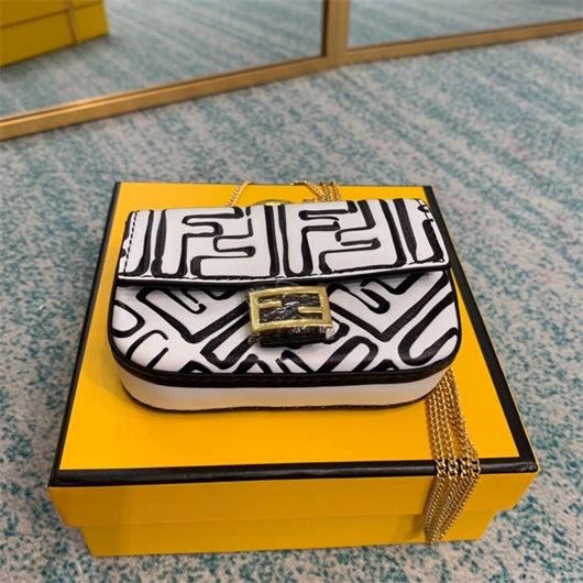 FENDI 6801 Monogram Casual Style Street Style Collaboration 2WAY Chain Bag