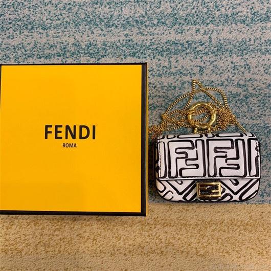 FENDI 6801 Monogram Casual Style Street Style Collaboration 2WAY Chain Bag