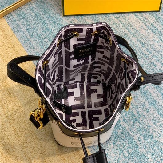 Fendi 8BS010 Mon Tresor Leather And Mesh Mini Bag 8361 White