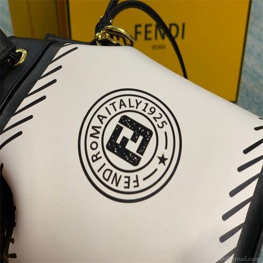 Fendi 8BS010 Mon Tresor Leather And Mesh Mini Bag 8361 White