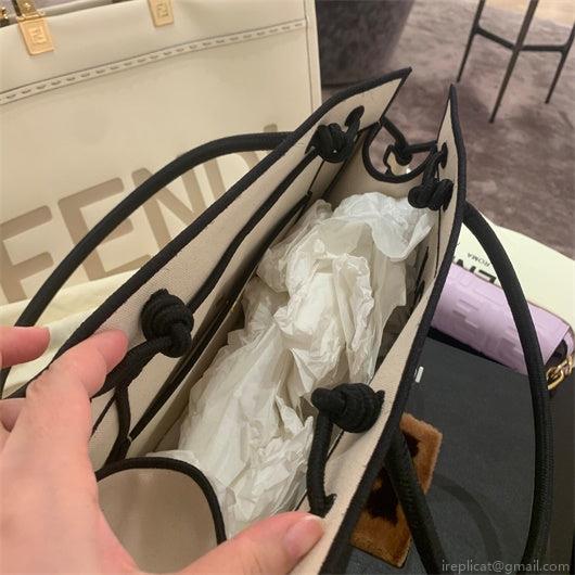 FENDI 8BH378 Medium ROMA Tote Undyed canvas Tote bag
