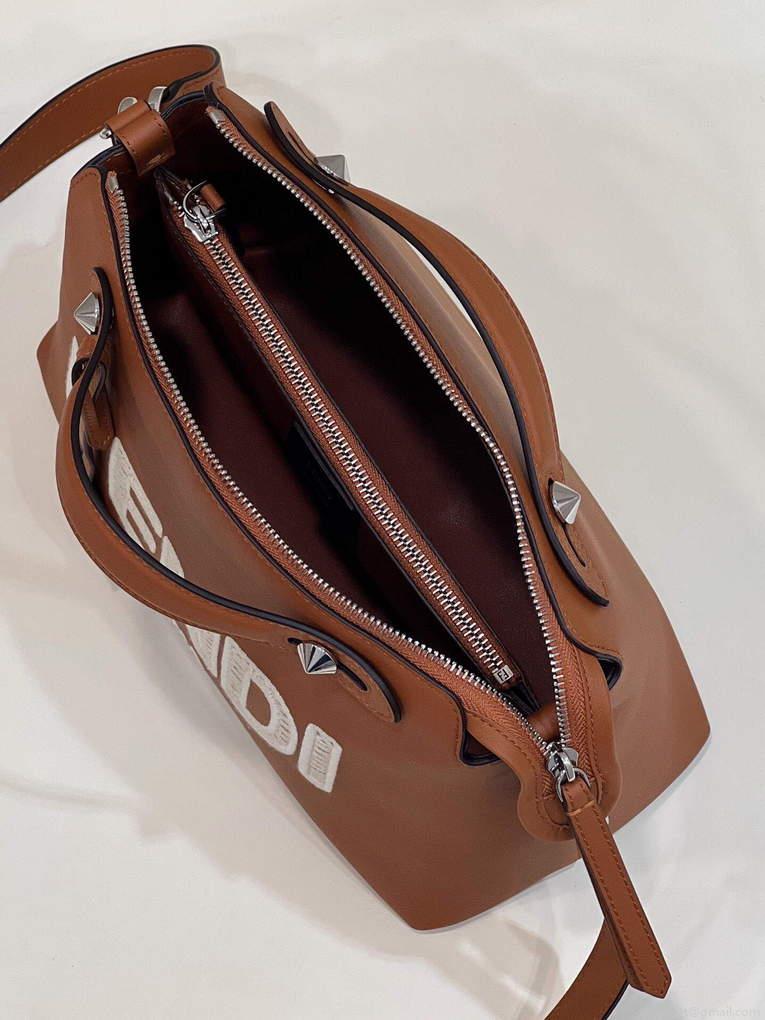 Fendi 8BL146 By The Way Medium Brown leather Boston Bag