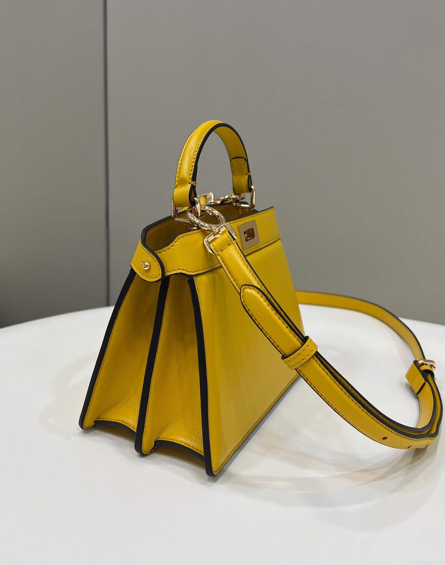 Fendi 8BN335 Peekaboo ISeeU Petite Padded Nappa Leather Bag Yellow
