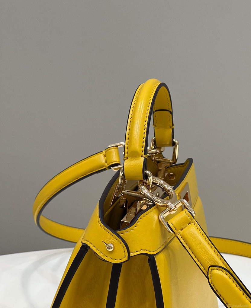 Fendi 8BN335 Peekaboo ISeeU Petite Padded Nappa Leather Bag Yellow