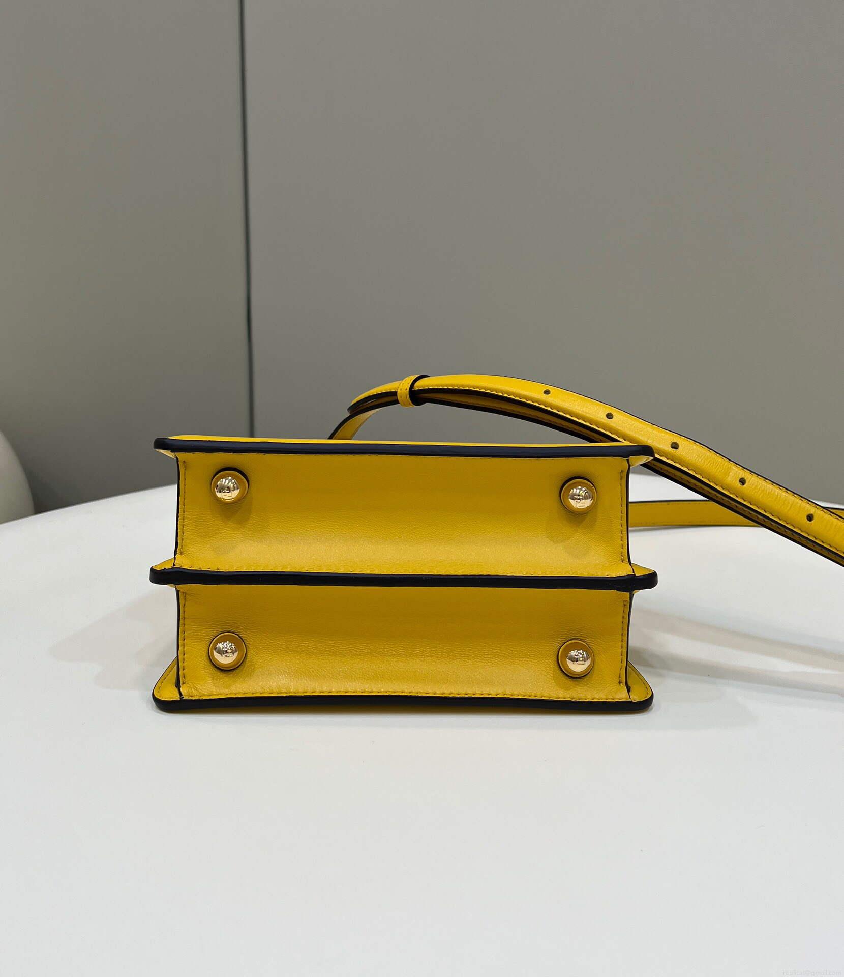 Fendi 8BN335 Peekaboo ISeeU Petite Padded Nappa Leather Bag Yellow