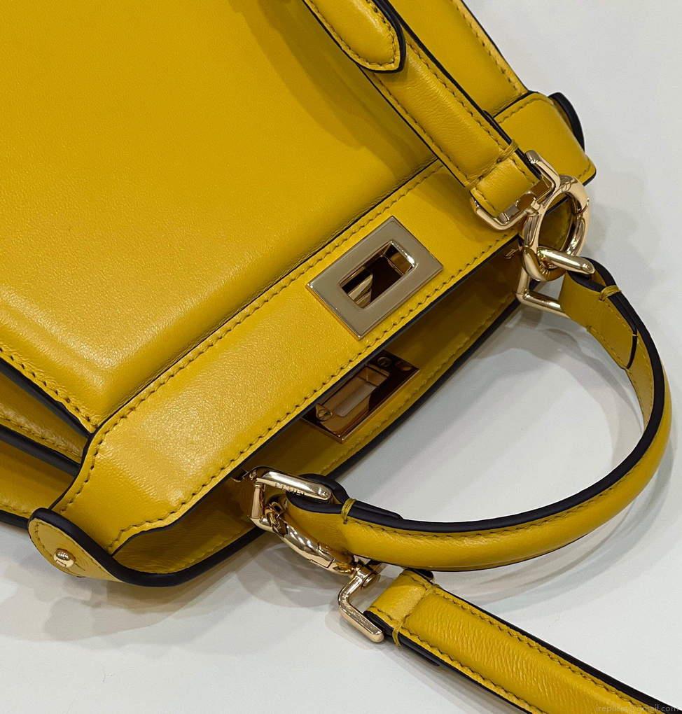 Fendi 8BN335 Peekaboo ISeeU Petite Padded Nappa Leather Bag Yellow