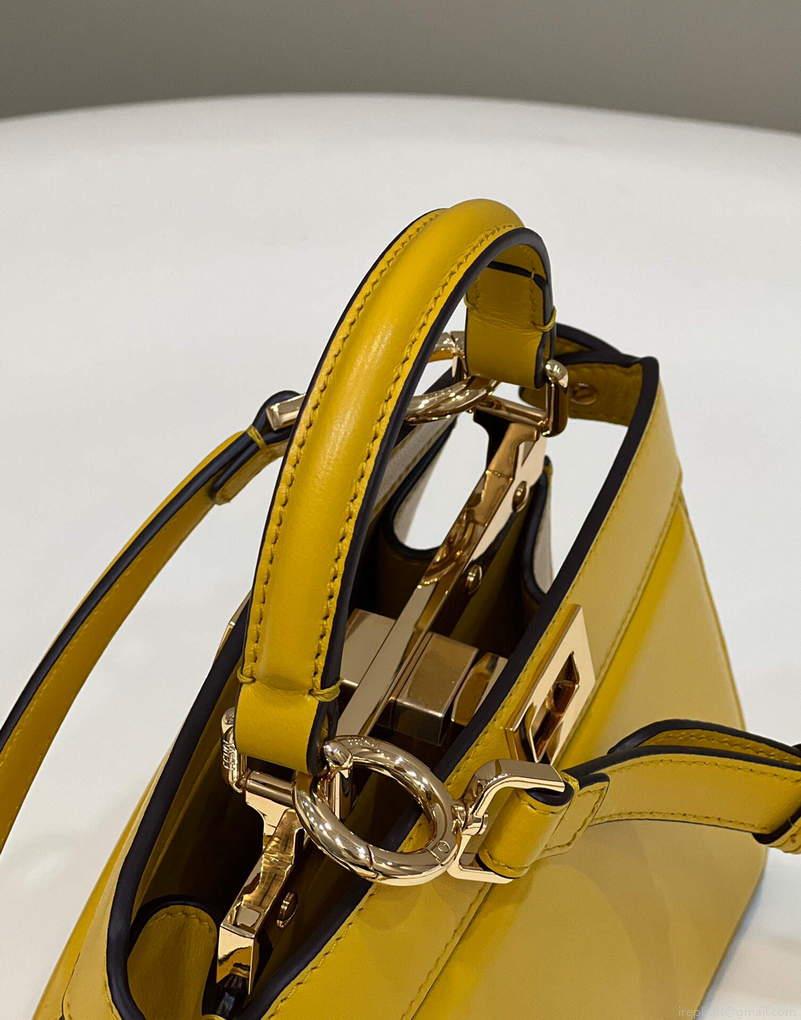 Fendi 8BN335 Peekaboo ISeeU Petite Padded Nappa Leather Bag Yellow