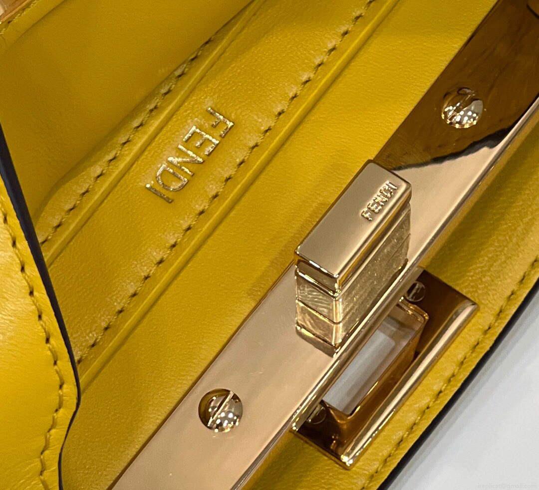 Fendi 8BN335 Peekaboo ISeeU Petite Padded Nappa Leather Bag Yellow