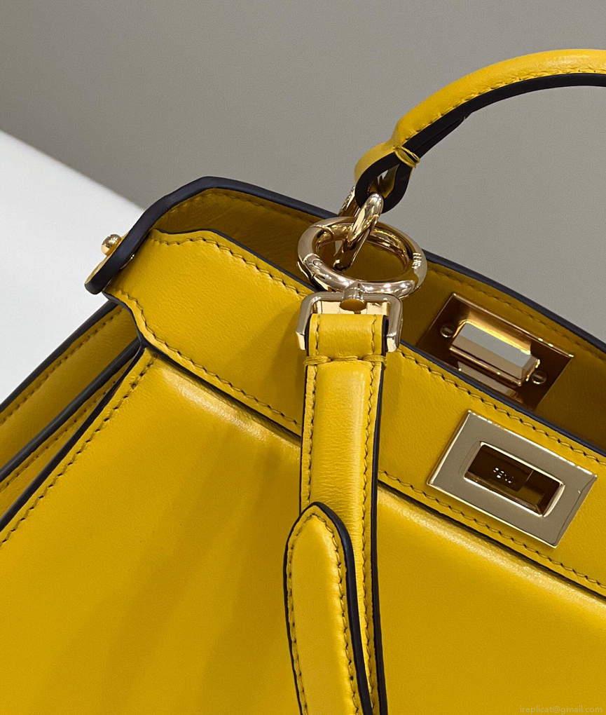 Fendi 8BN335 Peekaboo ISeeU Petite Padded Nappa Leather Bag Yellow